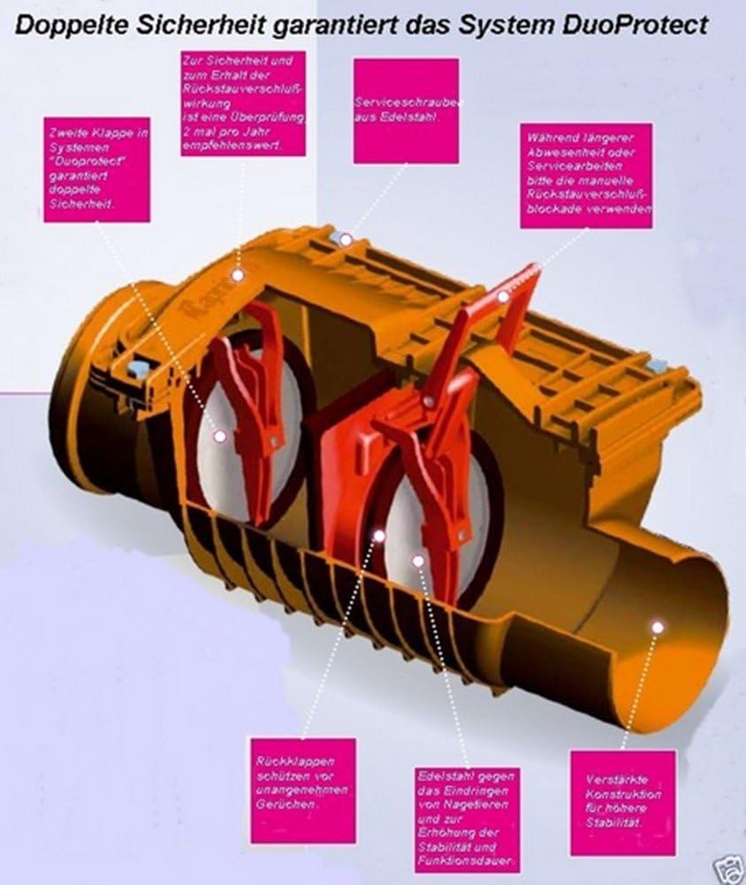 Capricorn 9-5000-160-00-03-11 Rückstauverschluss, Orange
