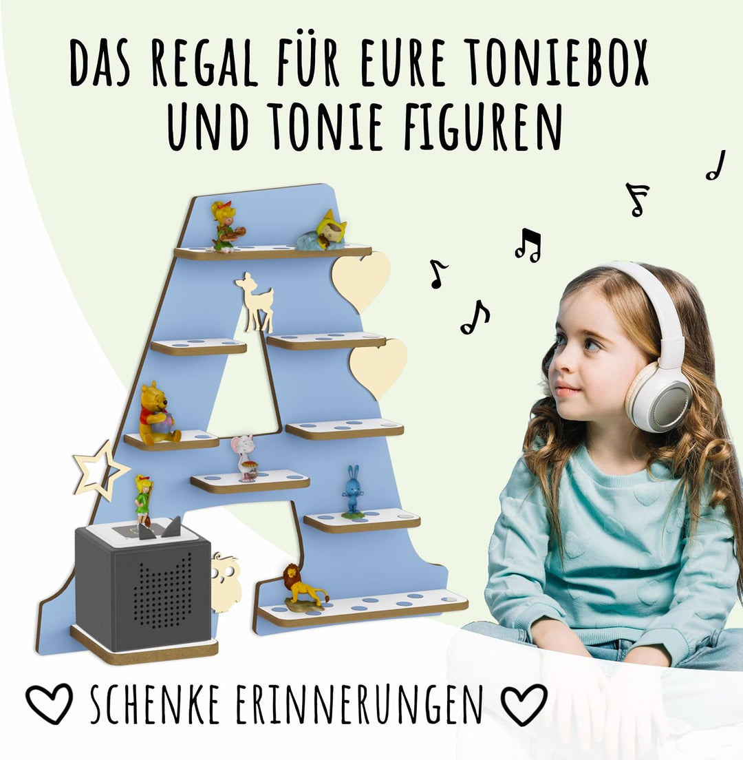 Holzura Regal Buchstabe für Toniebox, Wandregal für Tonie Figuren, personalisiert mit Name, Aufbewah