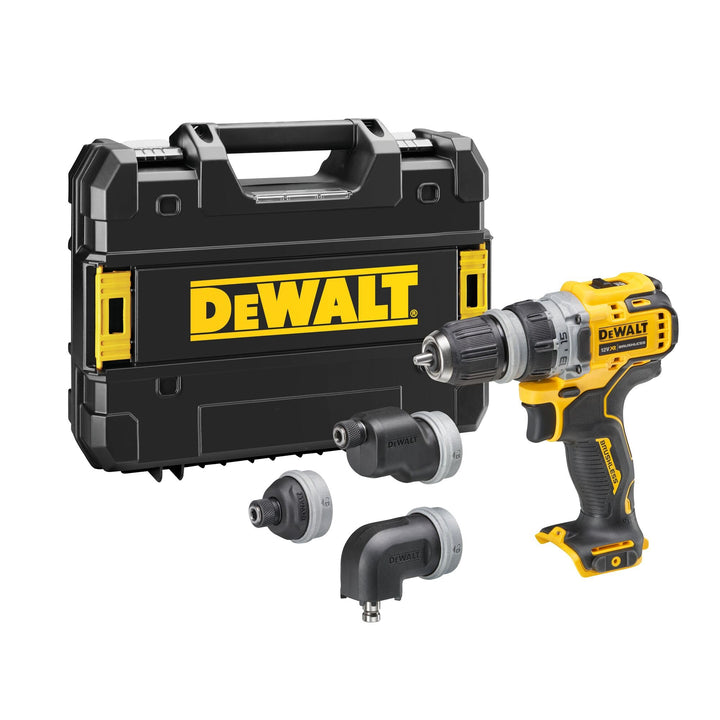 Dewalt 12 Volt 2-Gang Akku-Bohrschrauber DCD703NT (bürstenloser Motor, mit 4 wechselbaren Werkzeug-A