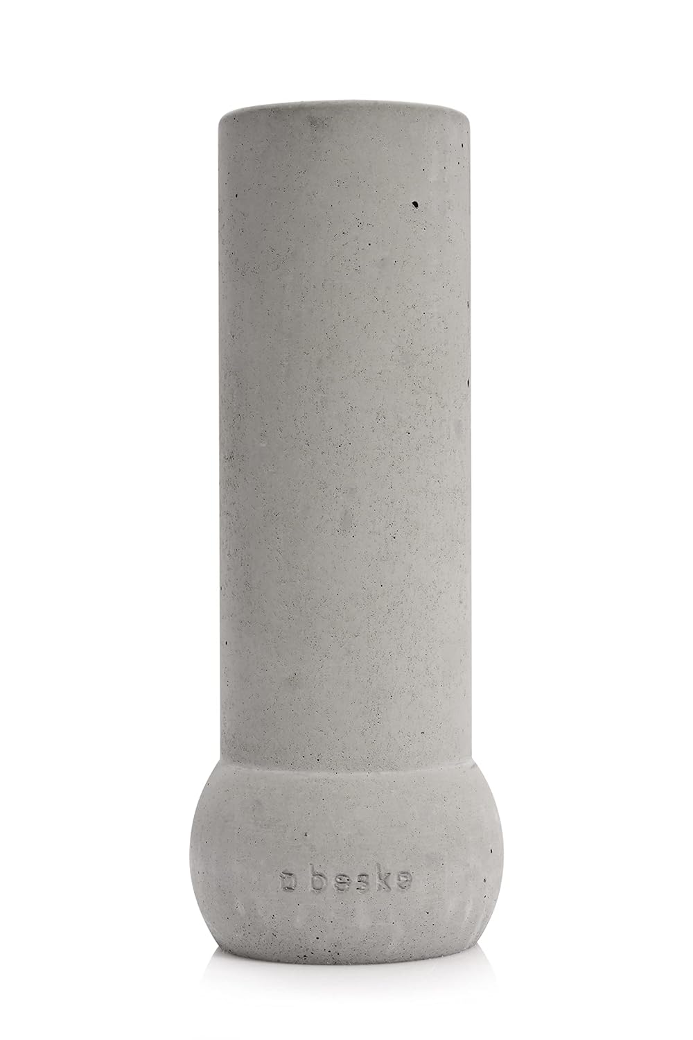 Beske-Manufaktur Vase 'Maar', handgefertigte Vase aus Beton, Ø8cm Höhe 20cm