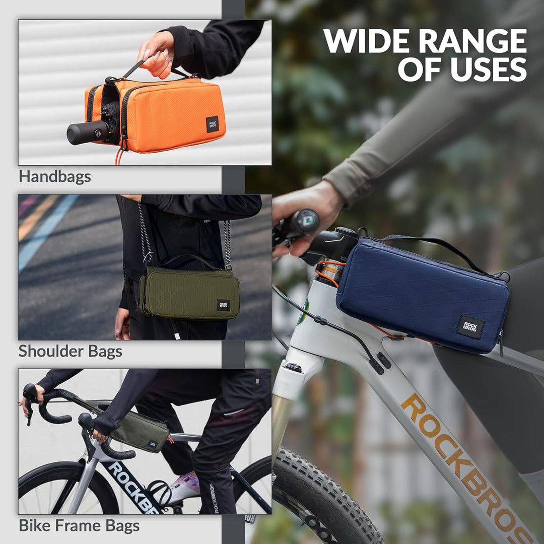 ROCKBROS Fahrrad Rahmentasche Fahrradtasche Rahmen Aufbewahrungstasche mit Schultergurt Fahrrad Ober