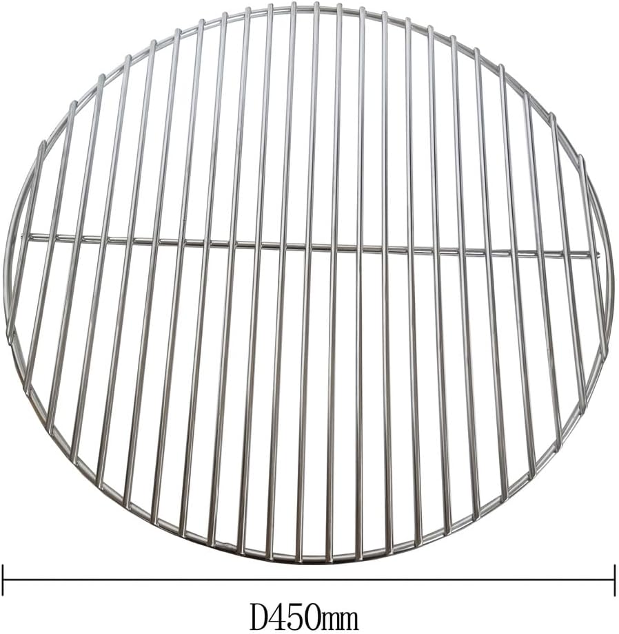 Edelstahl Grillrost rund 45 cm für 47 cm Kugelgrills - Kompatibel mit Weber Original Kettle 47 cm, W