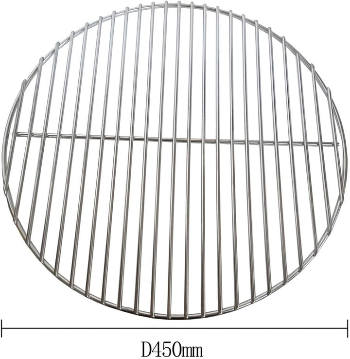 Edelstahl Grillrost rund 45 cm für 47 cm Kugelgrills - Kompatibel mit Weber Original Kettle 47 cm, W