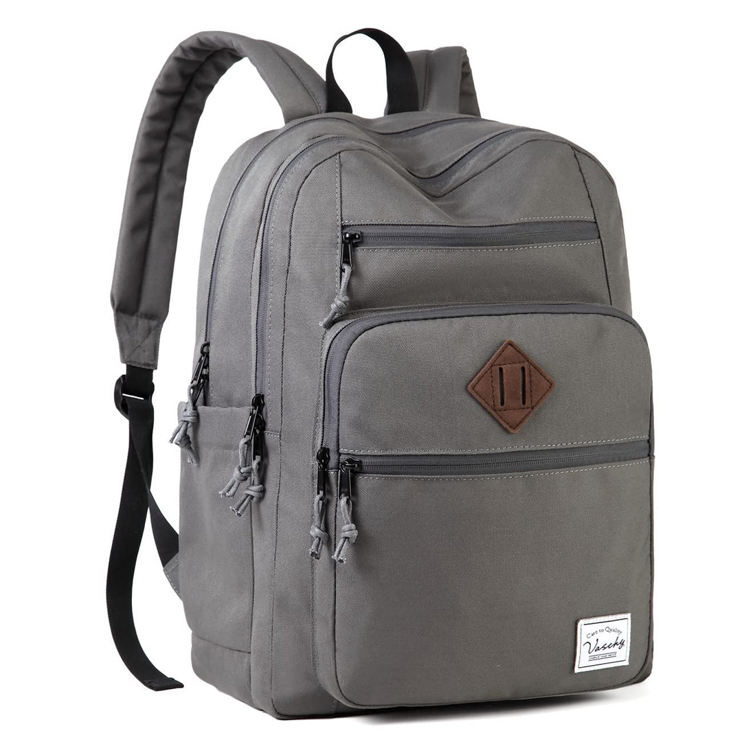VASCHY Schulrucksack, Wasserabweisend 15.6 Zoll Rucksack Herren Schulranzen Hochschule Schultasche C