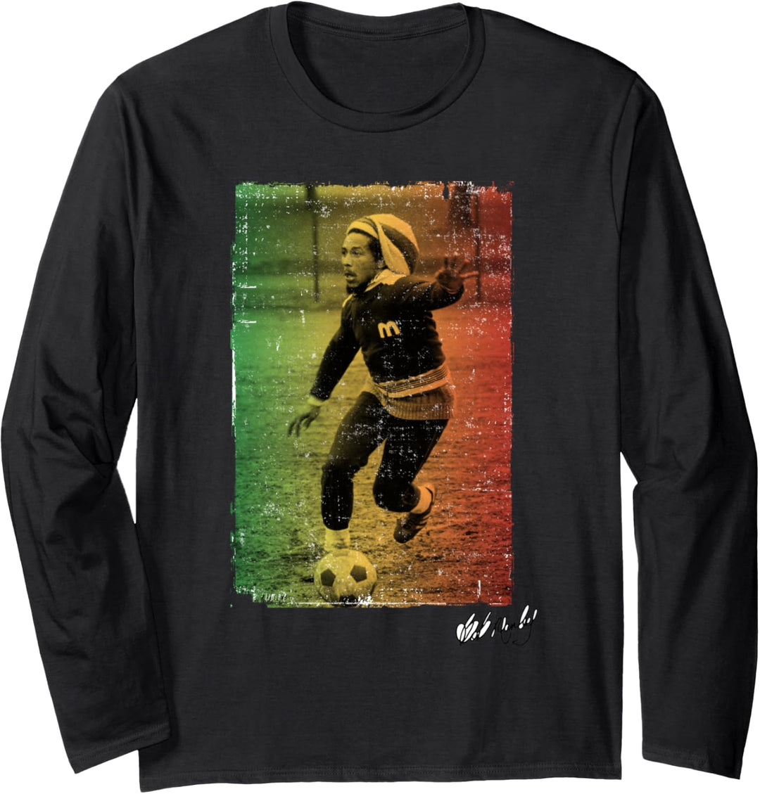 Bob Marley Rasta Fussball Langarmshirt