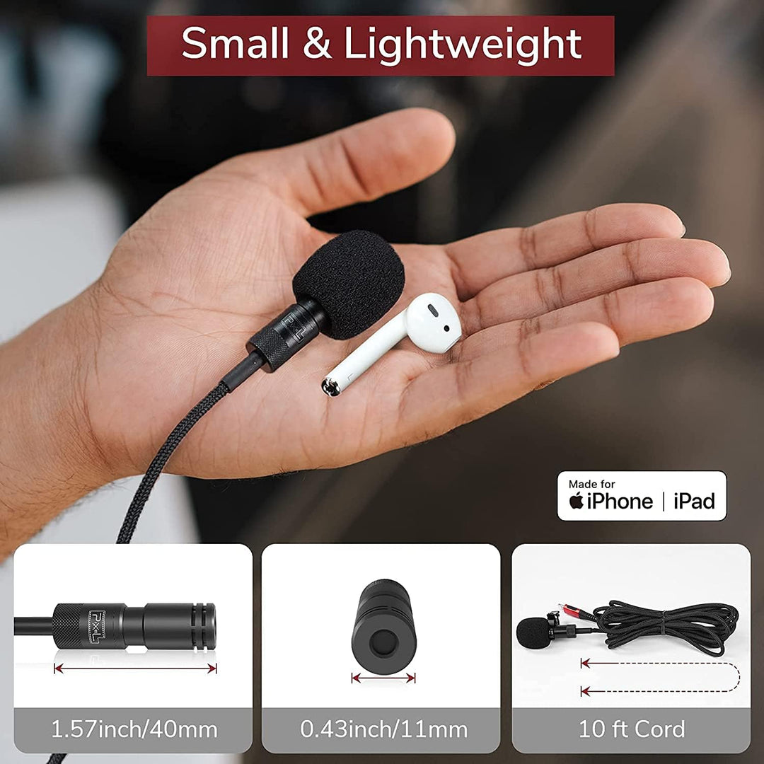Pixel Lavalier Mikrofon Kompatibel mit iPhone/IPad (Apple MFi-Zertifiziert) für Videoaufnahmen Lives