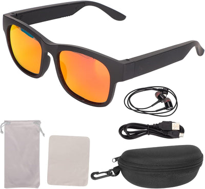 ASHATA Smart Audio Brille, Open Ear Wireless Bluetooth Sonnenbrille mit Kopfhörer, Noise Cancelling