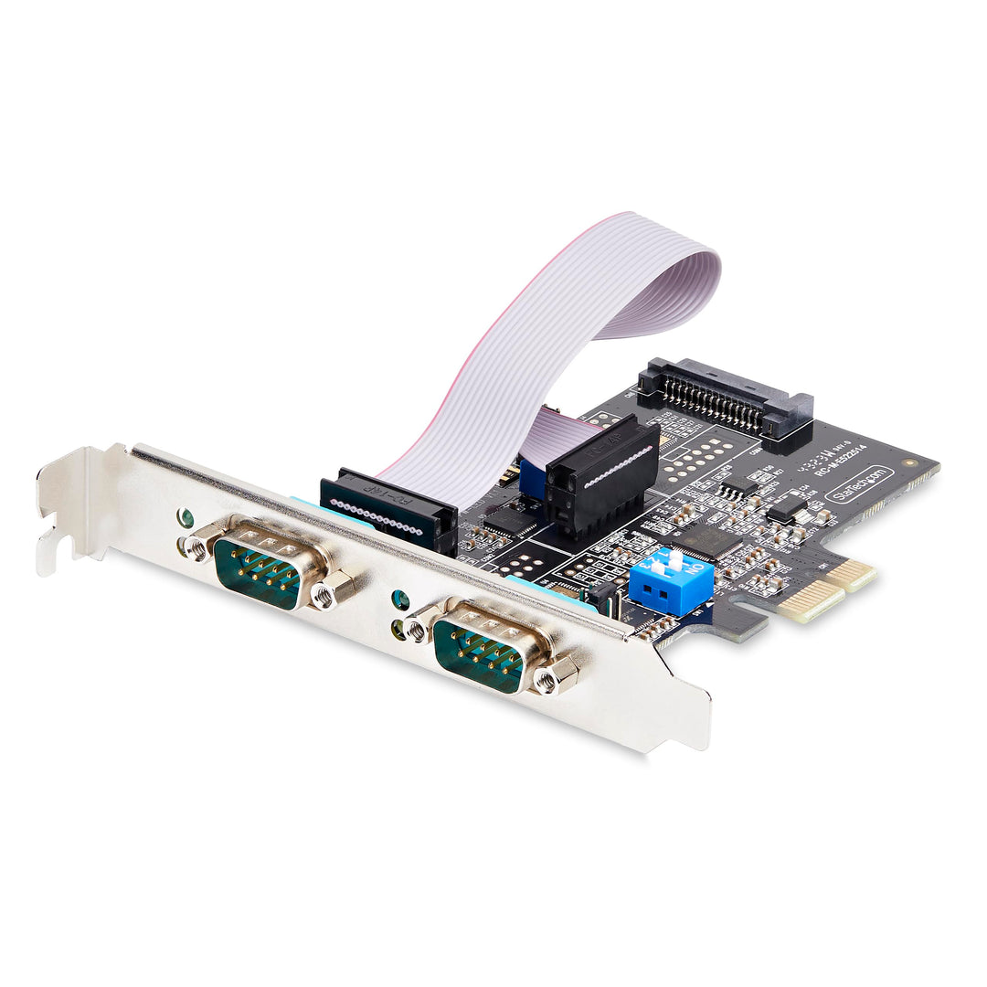 StarTech.com 2-Port Serielle PCIe Karte, Quad-Port PCI Express zu RS232/RS422/RS485 DB9 Serielle Kar