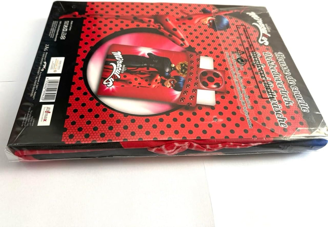 Tex idea Bettwäsche Glatt Miraculous Ladybug Cat Noir Tikki Plugg 135 x 200 Geschenk Neu Wow - All-I