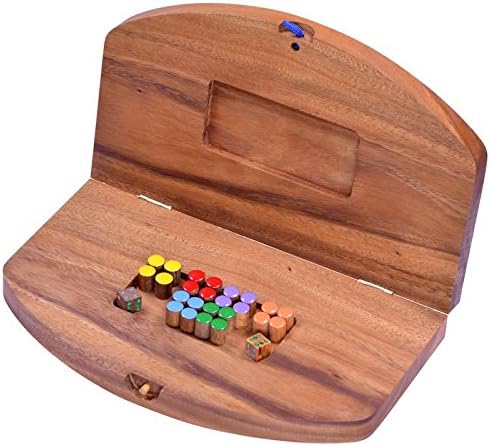 LOGOPLAY Ludo für 6 Spieler - Würfelspiel - Gesellschaftsspiel - Familienspiel aus Holz mit klappbar