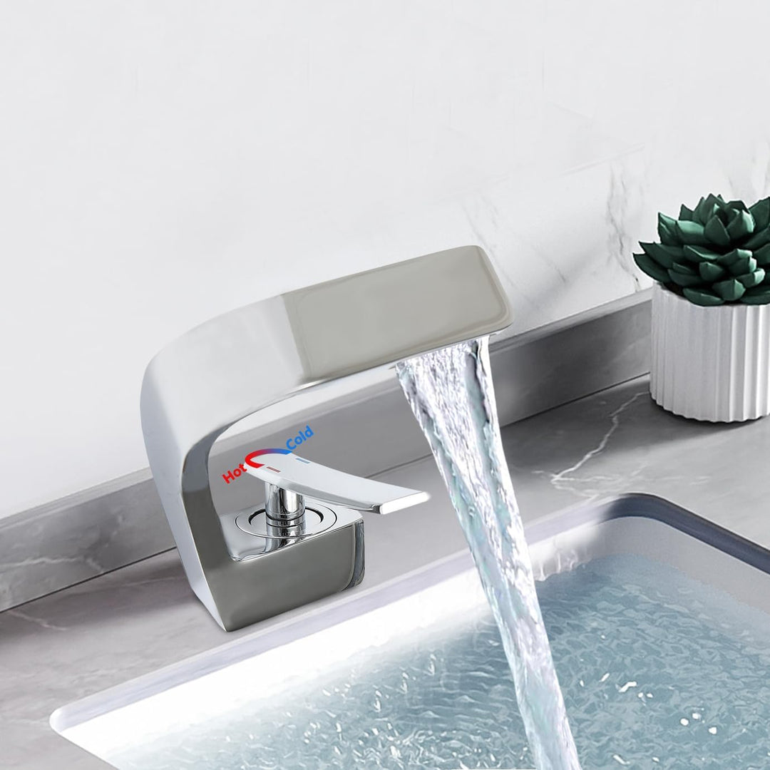 bad wasserfall armatur waschtischarmatur modern Design badezimmerarmatur elegant für Waschtischarmat