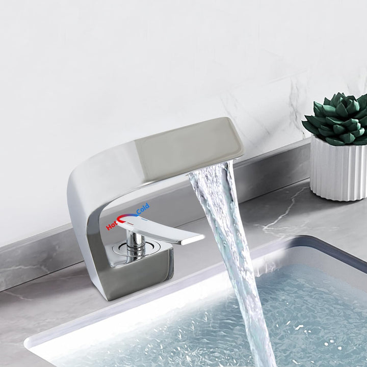 bad wasserfall armatur waschtischarmatur modern Design badezimmerarmatur elegant für Waschtischarmat