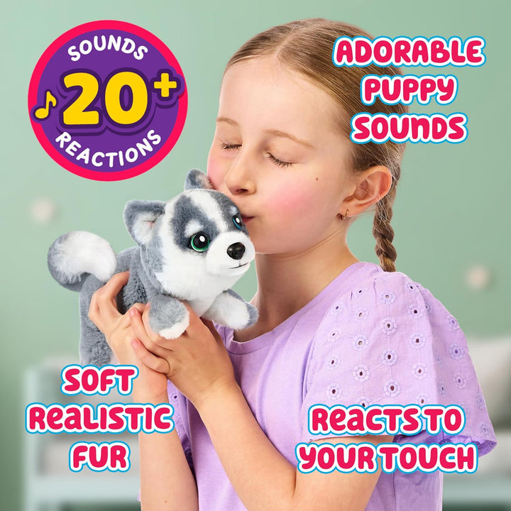 Little Live Pets My Really Real Puppy Minis – Aurora der Husky, interaktiver Puppy mit 20+ Geräusche