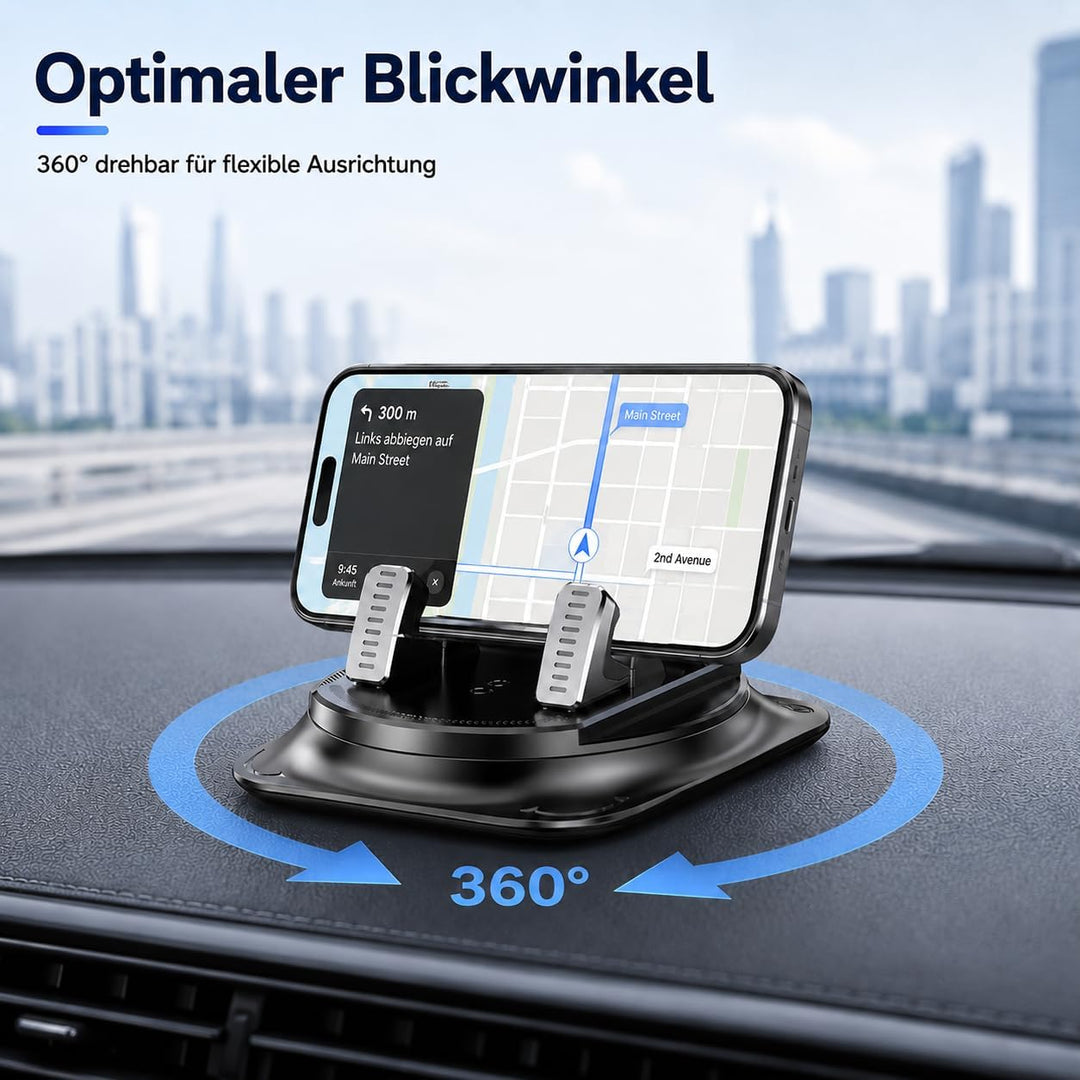 Generisch 360-Grad-Drehbarer Handyhalter fürs Auto mit Anti-Rutsch-Grips und einhändiger Bedienung,
