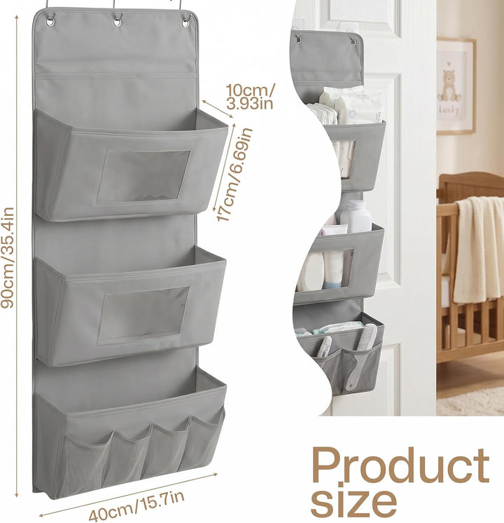 2 Stück Hängeorganizer 3-Schichten, 40 x 90 cm Tür Organizer mit 3 Taschen | Faltbarer Wandorganizer