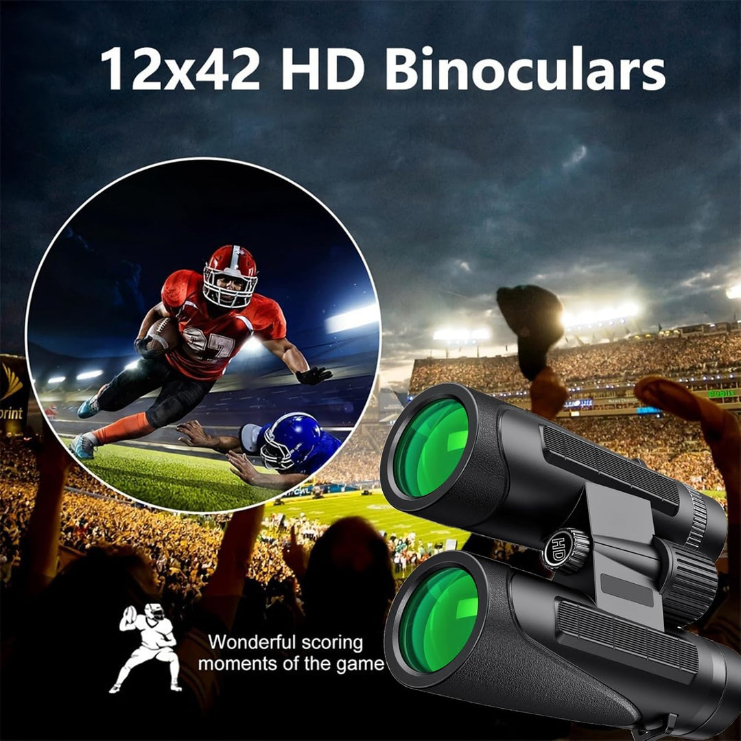 Homavit Fernglas 12x42, BAK4 Prism FMC ferngläser, HD Ferngläser wasserdicht, inklusive Tragetasche,