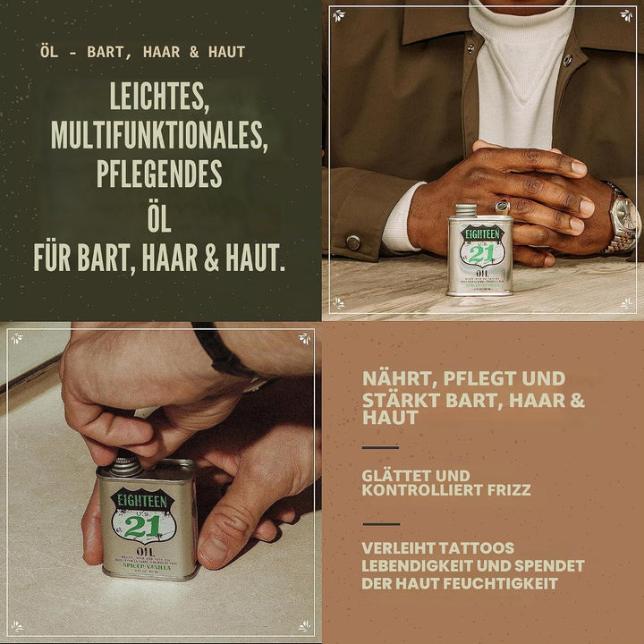18.21 Man Made ® Spiced Vanilla Bart-, Haut- und Haaröl, 60 ml