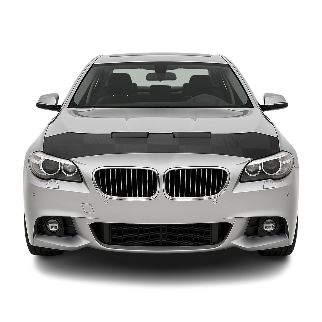 OMAC Haubenbra Steinschlagschutz Bonnet Bra kompatibel mit BMW 5er 2010-2016 Kariert Halb Schwarz,Ka