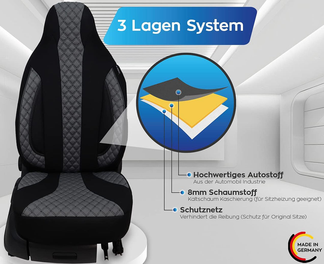 BREMER SITZBEZÜGE Mass Piloten Schonbezüge Sitzbezüge kompatibel mit Wohnmobil Ducato Weinsberg Adri
