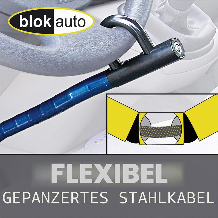 BLOKAUTO 905/B Lenkradsperre Diebstahlsicherung Lenkrad Pedal Auto, Gepanzert und Gelenkig, Anpassun