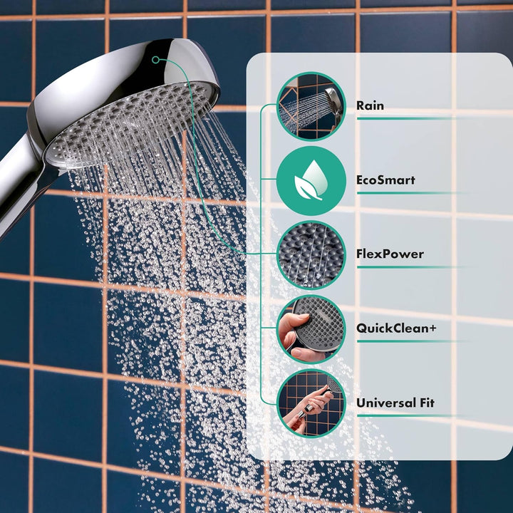 hansgrohe Activera S - wassersparender Duschkopf 8 l/min (EcoSmart), Handbrause mit 1 Strahlart, run