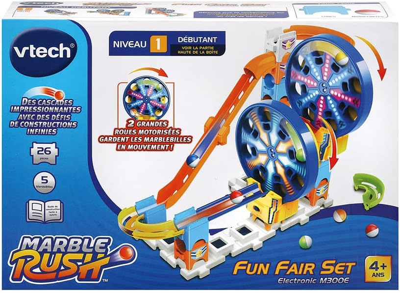 VTech Marble Rush, Kugelbahn Fun Fair Set Electronic M300E, Bausatzkugelbahn - ab 4 Jahren - Version