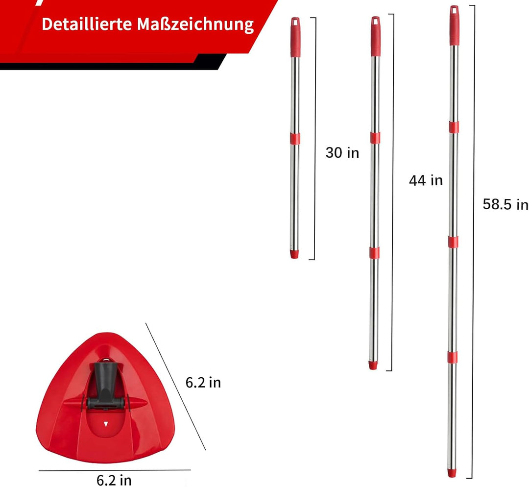 Spin Mop Set Kompatibel mit Vileda Turbo 2in1 EasyWring&Clean,1 Griff + 1 Base Grossartig für Wischm