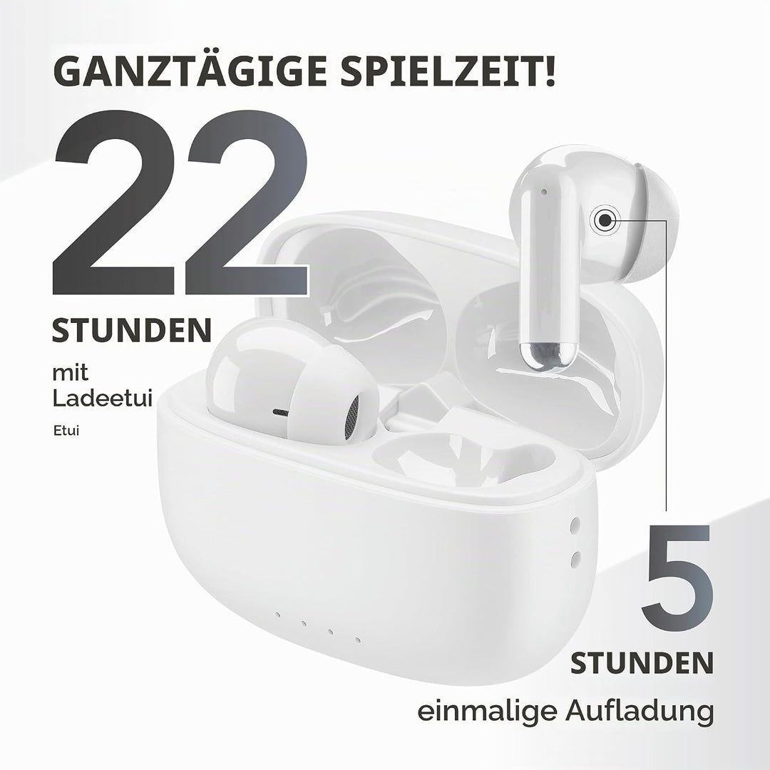 Music Sound Drift Bluetooth In-Ear-Kopfhörer kabellos mit kompaktem, farbenfrohem Case, Auto-Pairing