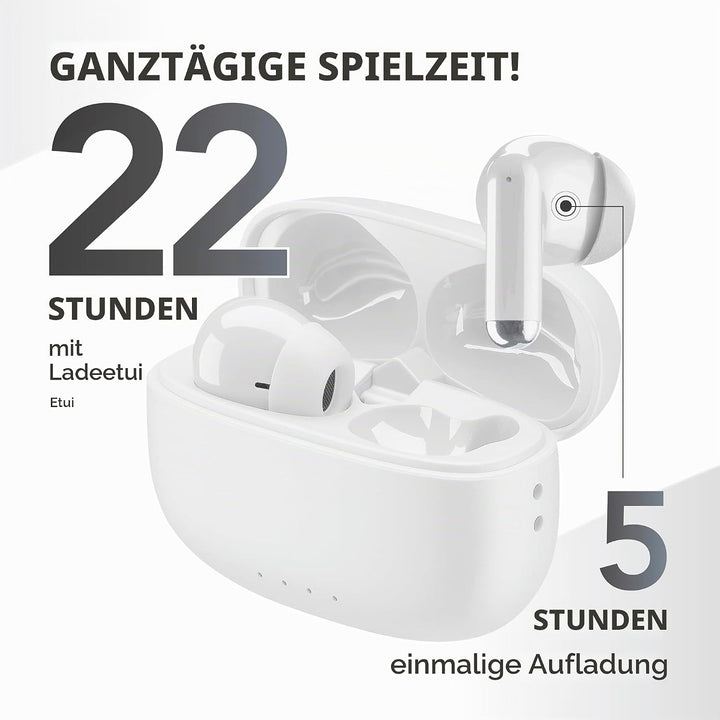 Music Sound Drift Bluetooth In-Ear-Kopfhörer kabellos mit kompaktem, farbenfrohem Case, Auto-Pairing