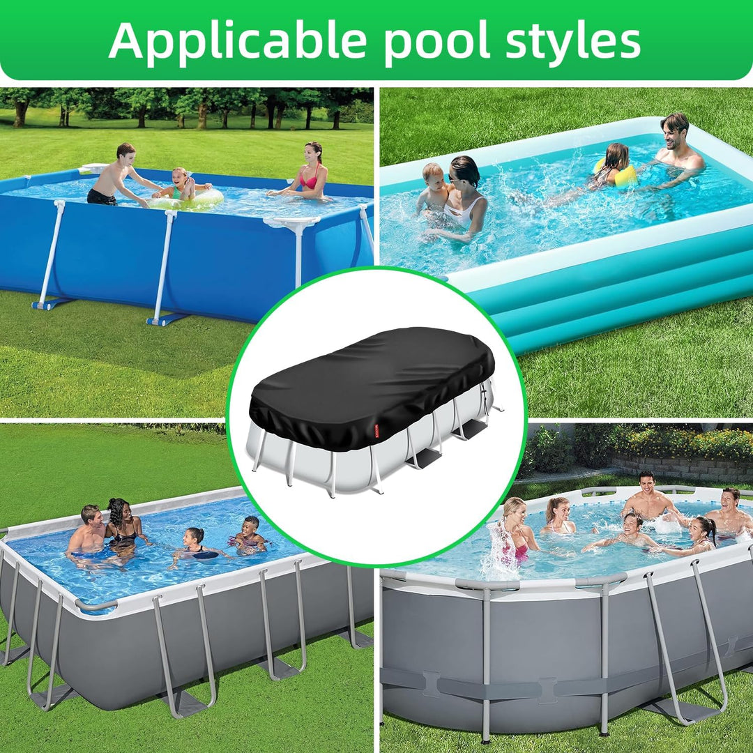 VniYors Poolabdeckung Rechteckig, Pool Abdeckplane, Uv-Schutz Pool Abdeckplane, Ohne Kordelzug und S