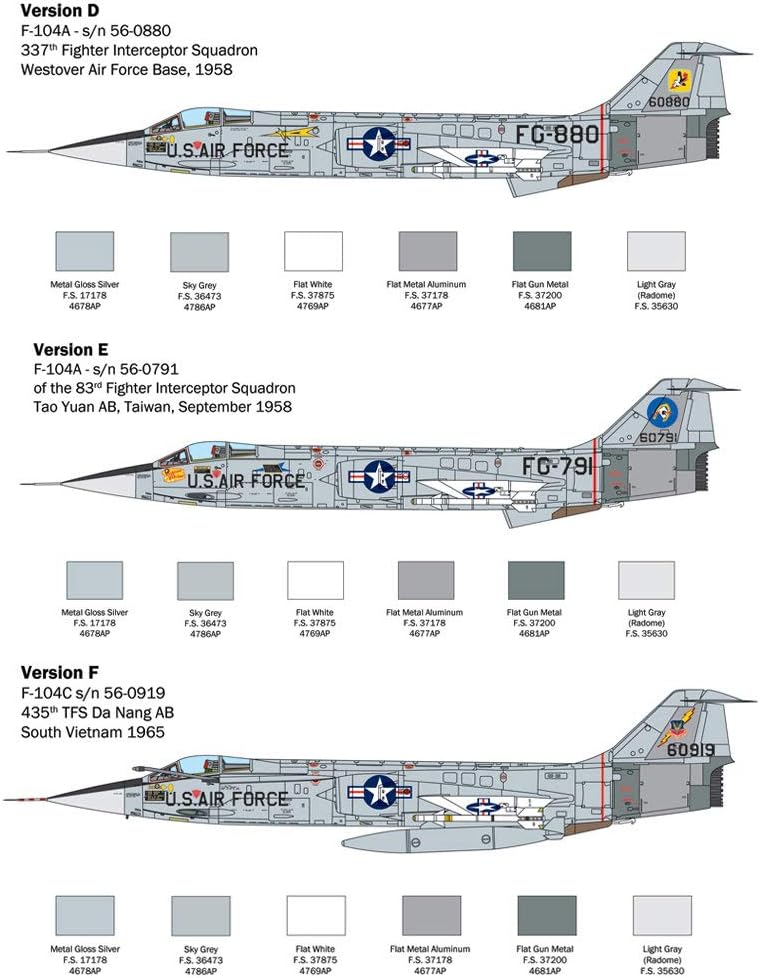 Italeri 2515S Other License 1:32 F-104 A/C Starfighter, Modellbau, Bausatz, Standmodellbau, Basteln,