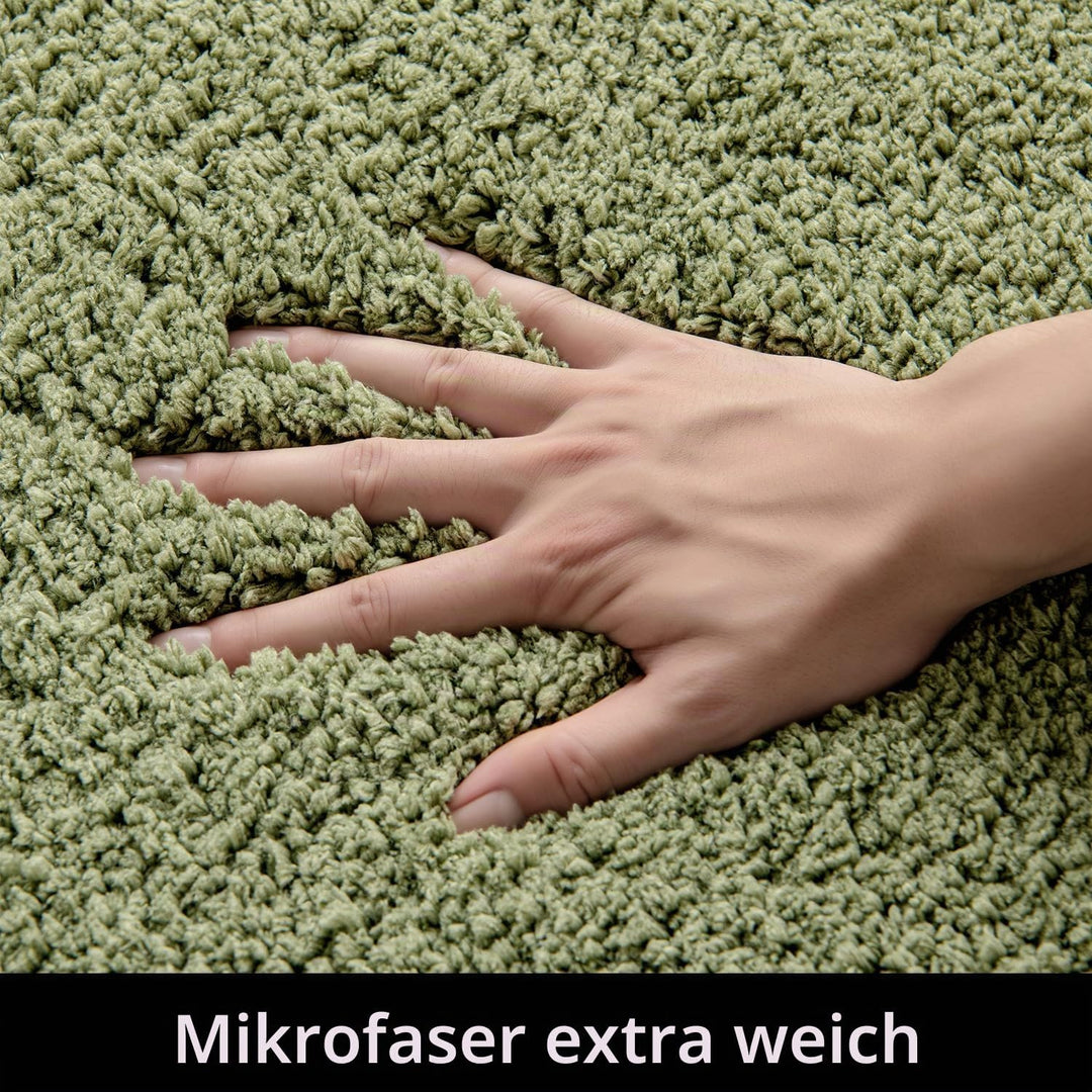 MIULEE Badematte Weiche Badteppich rutschfest Badvorleger Fussmatte Badzimmermatte Bettvorleger Flau