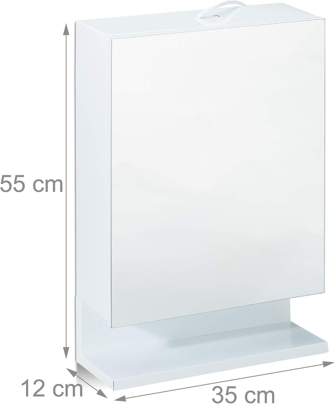 Relaxdays, 1-türig, weiss Badspiegelschrank, Steckdose, Badezimmerschrank, Wandschrank, H x B x T: 5