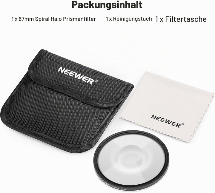 NEEWER 67mm Spirale Halo Kamera Objektiv Filter, Prisma K9 Optisches Glas Spezialeffekte Filter Foto