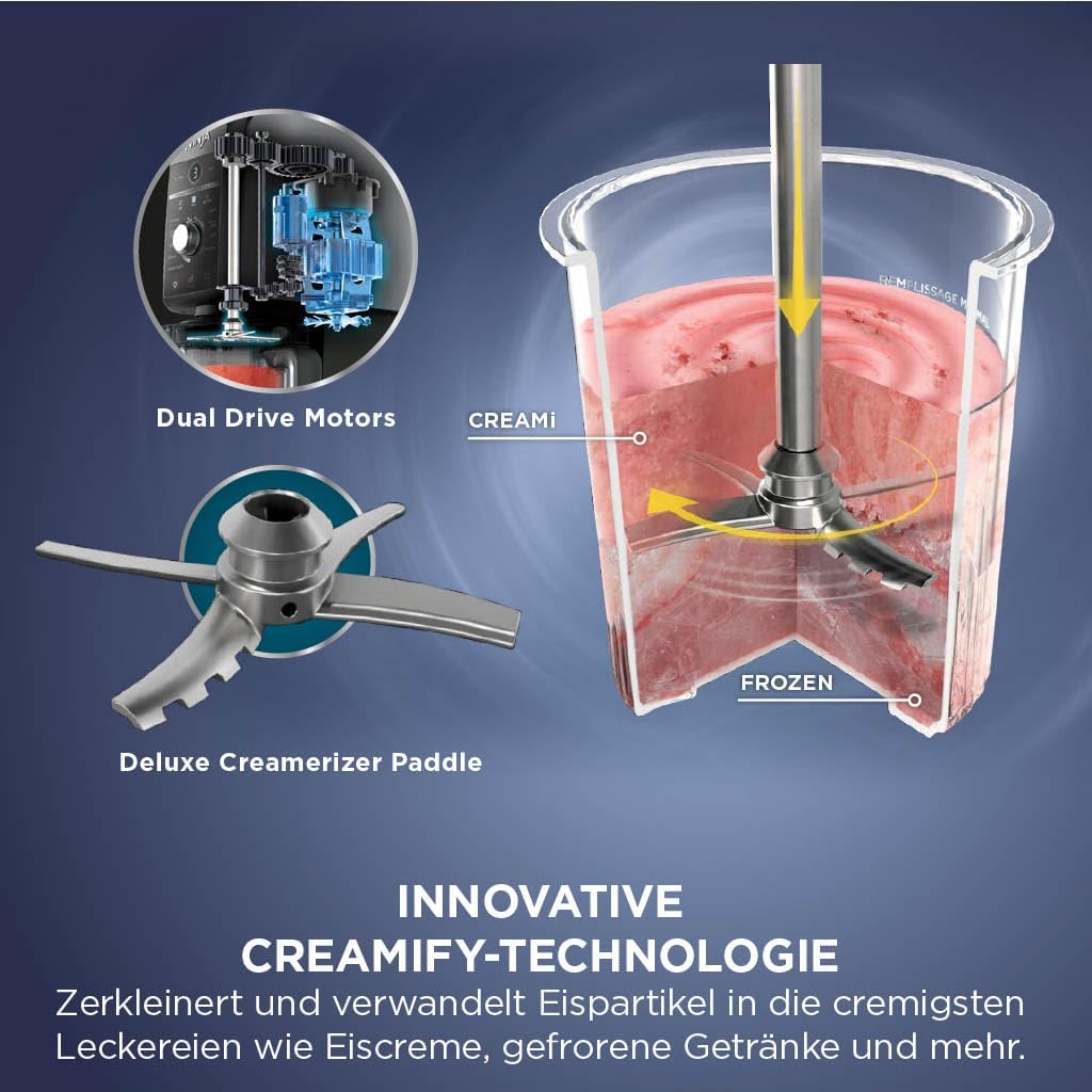 Ninja CREAMi Deluxe Eismaschine mit 2 Behältern, 10 Funktionen, Dessert & Ice Cream Maker für Eiscre