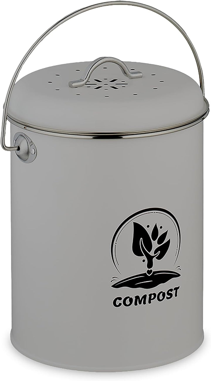 Relaxdays Komposteimer Küche 5,5 Liter, Mülleimer mit Deckel und Geruchsfilter, Abfalleimer Biomüll,