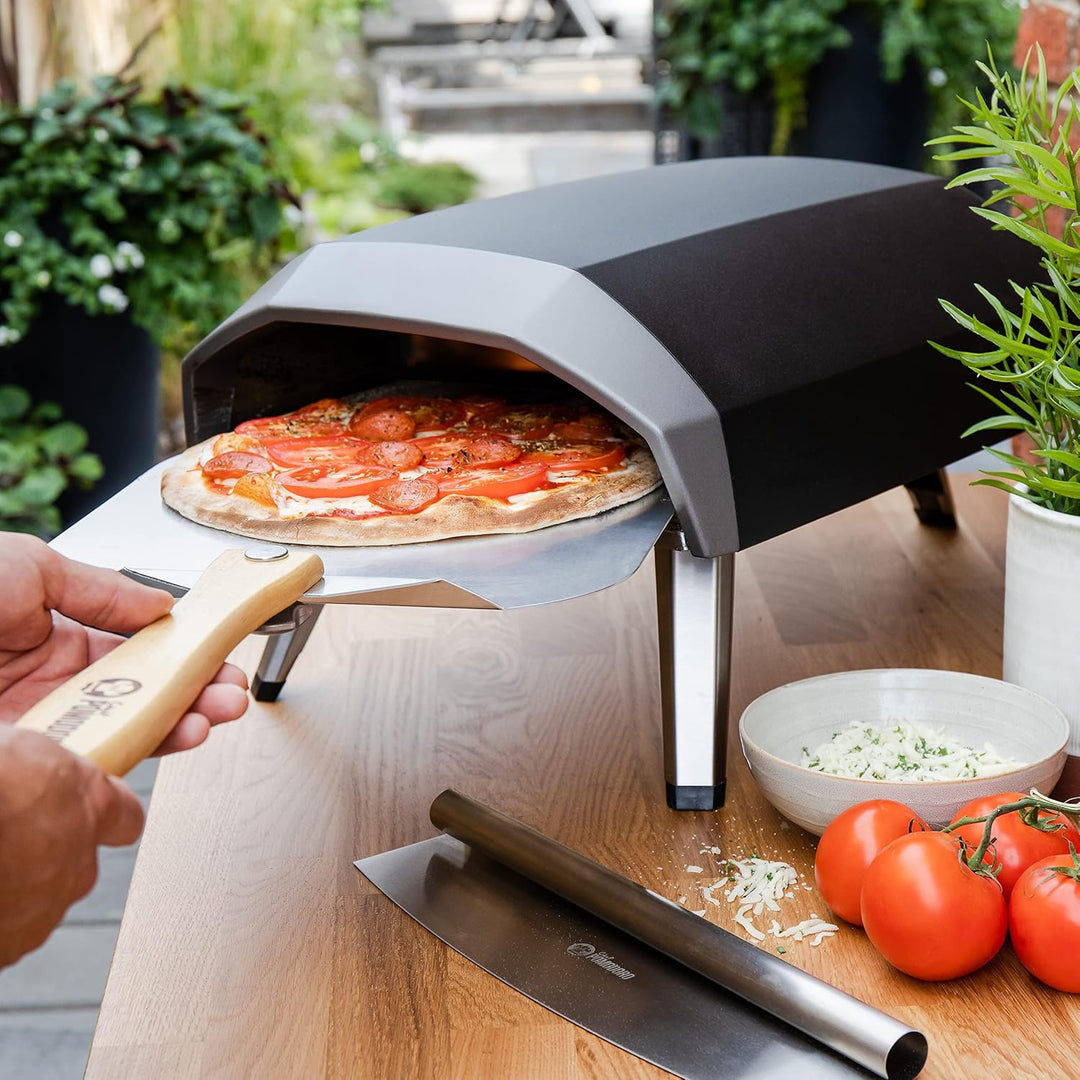 Chef Pomodoro Pizzaschieber mit einklappbarem Holzgriff, 30,5 x 35,6 cm - Hochwertige Pizzaschaufel