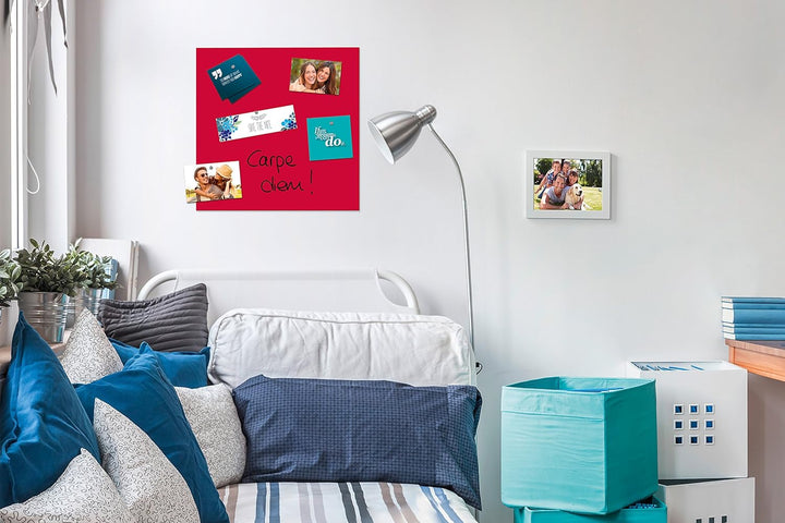 Be!Board B1102 Glas-Magnettafel rot, 45 x 45 cm, Memoboard magnetisch rot 45 x 45 cm, rot 45 x 45 cm