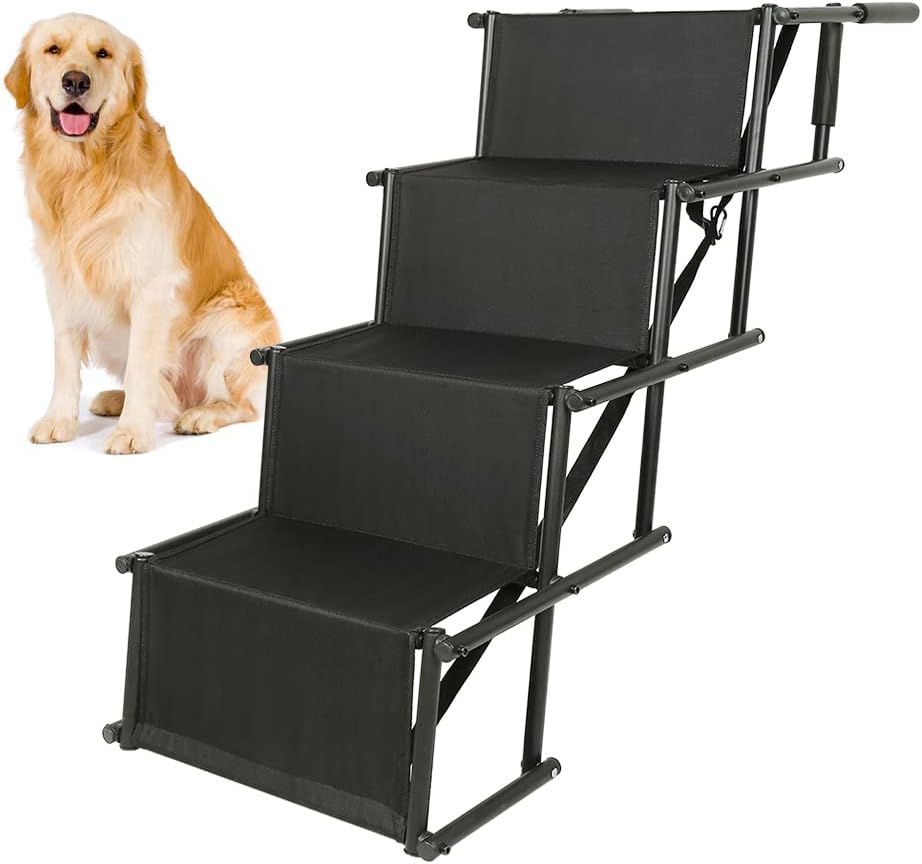 Hundetreppe & Hunderampe, Haustiertreppe, Hundetreppe Auto Klappbar für kleine und grosse Hunde, Gel