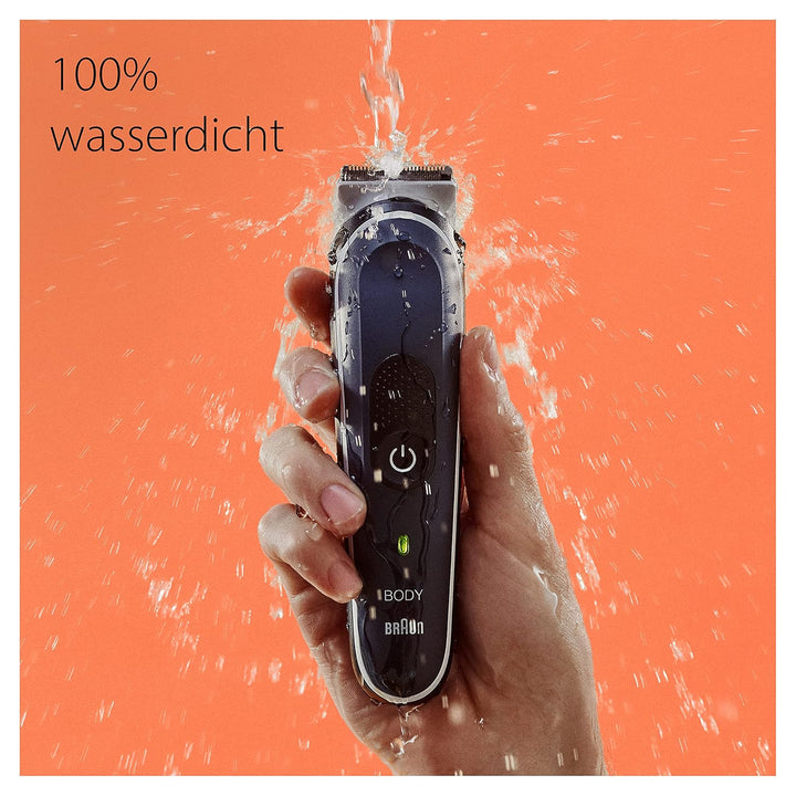 Braun Bodygroomer Series 5, Elektrischer Körperrasierer Herren mit 3 Zubehörteile, Kabelloser Trimme