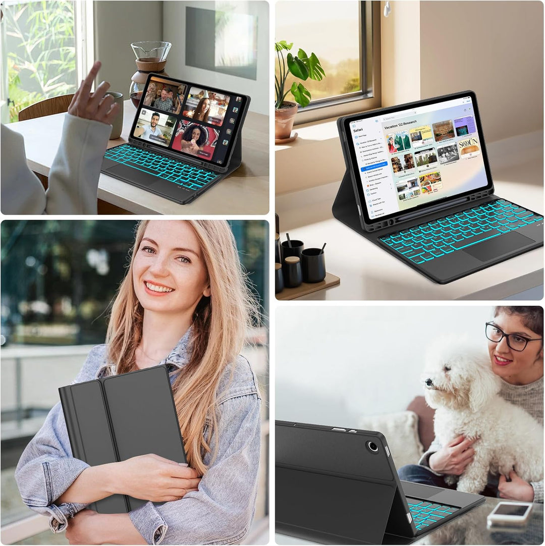 IVEOPPE Tastatur Hülle für Samsung Galaxy Tab А9 Plus 11 Zoll Con Touchpad, [QWERTZ Deutsches], Blue