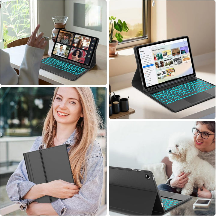 IVEOPPE Tastatur Hülle für Samsung Galaxy Tab А9 Plus 11 Zoll Con Touchpad, [QWERTZ Deutsches], Blue