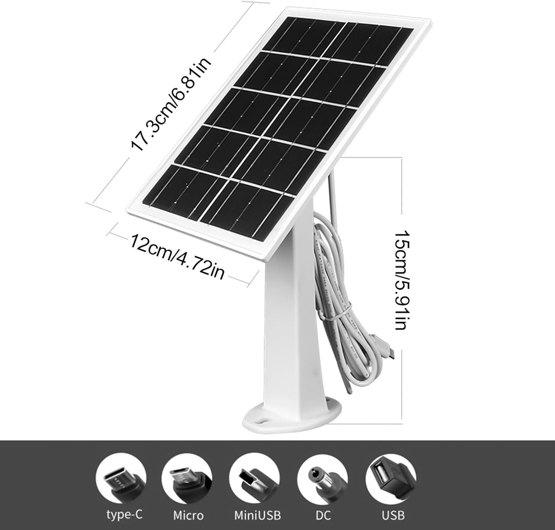 Monokristalline Solarmodule 3.6W/6W/8W Solarpanel Für Akku Überwachungskamera Aussen, Type-C Solarmo
