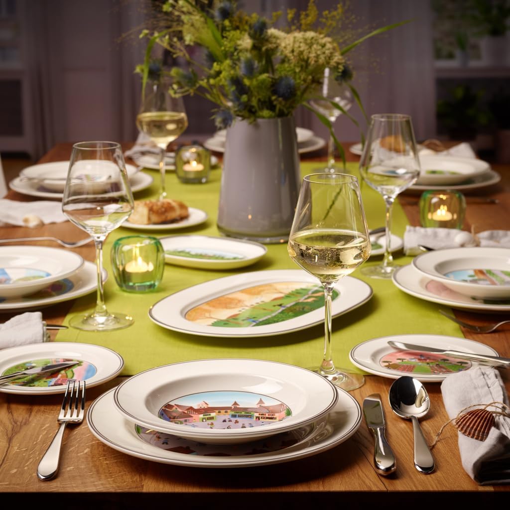 Villeroy und Boch Design Naif Speiseteller Jäger, Premium Porzellan Speiseteller 27 cm Jaeger, Speis