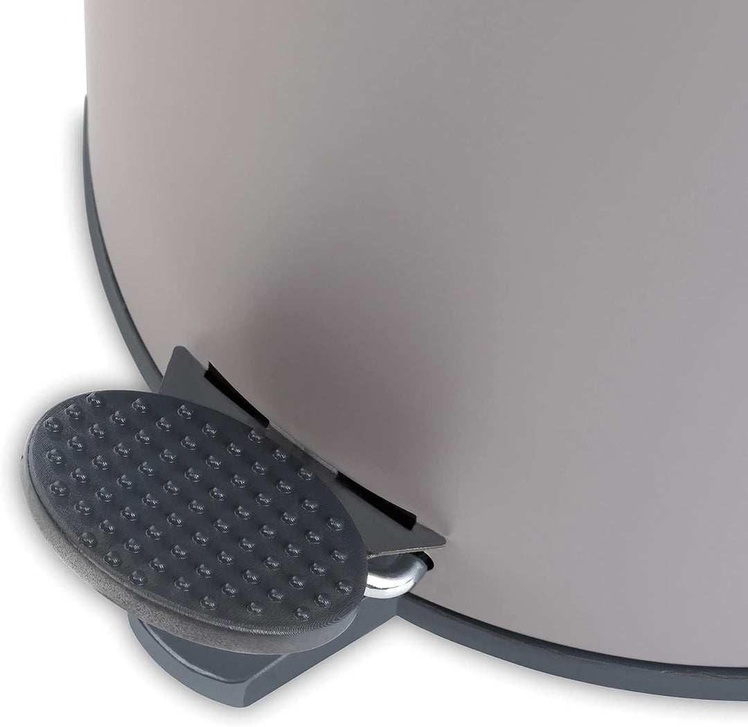 kela 10644 Treteimer mit Inneneimer 12 l, Geräuschloses Schliessen, Metall, Mats, Beige 12 l Beige,