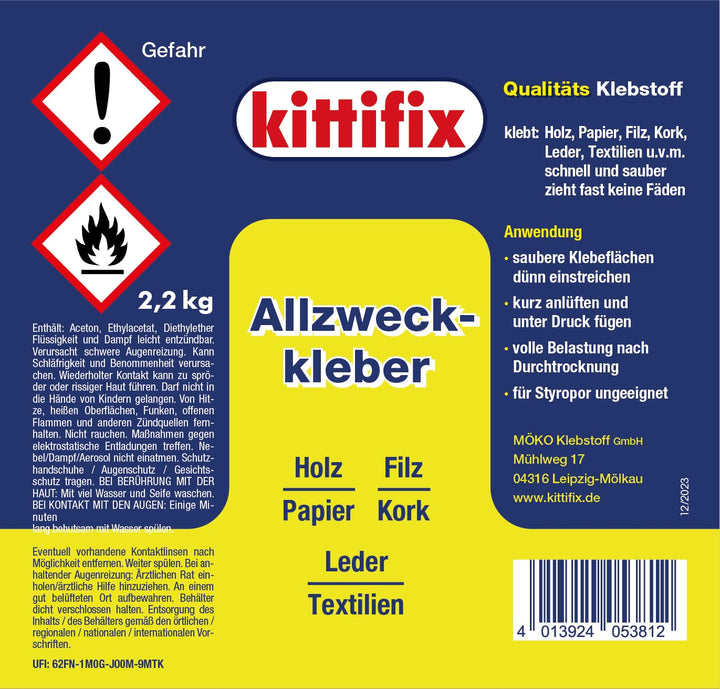 Kittifix Allzweckkleber 2,2 Kg mit Auslaufhahn