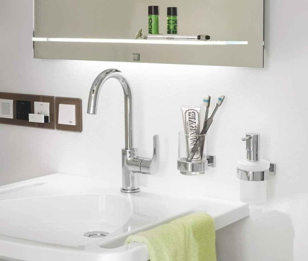 GROHE Eurosmart - Einhand- Waschtischarmatur (wassersparend, L-Size, Schwenkbereich 360°), chrom, 23