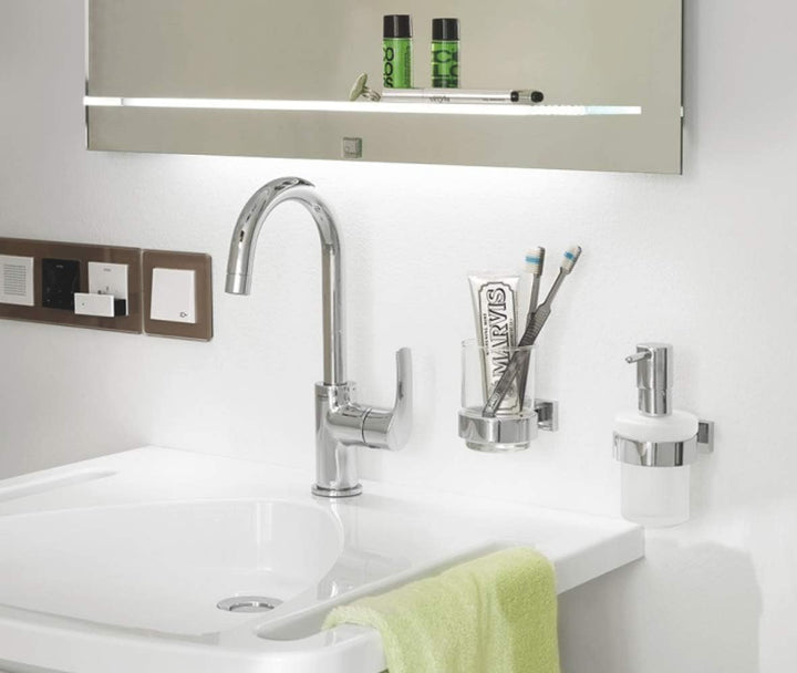 GROHE Eurosmart - Einhand- Waschtischarmatur (wassersparend, L-Size, Schwenkbereich 360°), chrom, 23