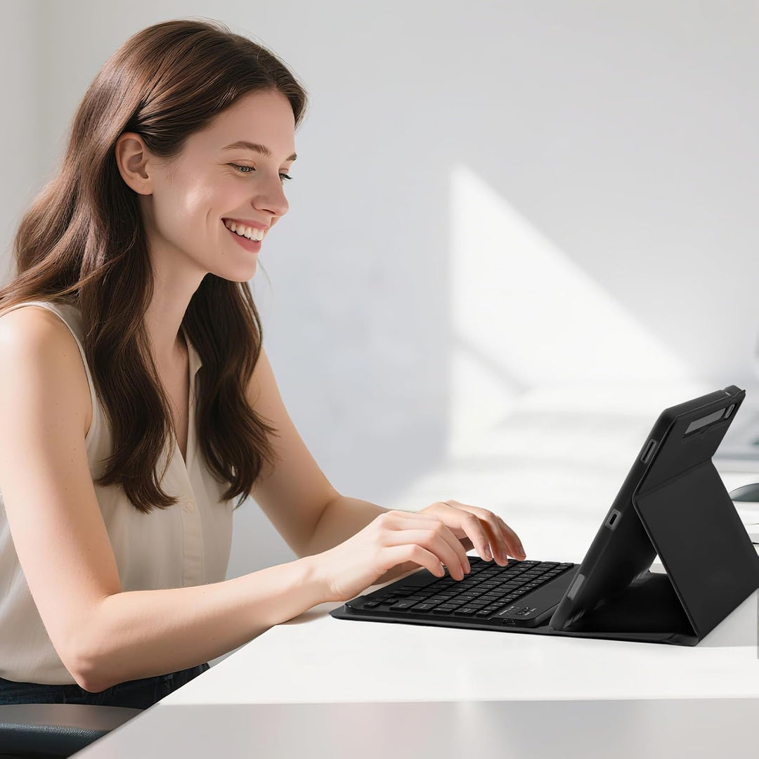 Vobafe Tastatur Hülle für Samsung Galaxy Tab S10 Lite/S10 FE/S9 FE 10.9 Zoll/Tab S9 11 Zoll, 7-Farbe