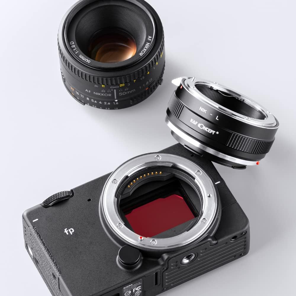 K&F Concept Objektivadapter NIK-L Manueller Fokus Kompatibel mit Nikon F-Objektiv auf L-Mount-Kamera
